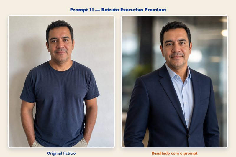 Comparativo demonstrativo antes e depois — retrato executivo